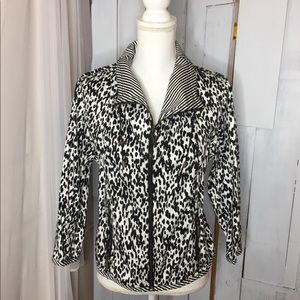 Ruby Road Leopard/Cheetah Print Light Jacket- 10